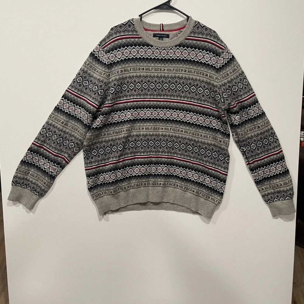 Tommy Hilfiger Fair Isle Sweater XXL Luxury‎ Blend Wool Cotton Blend Menswear
